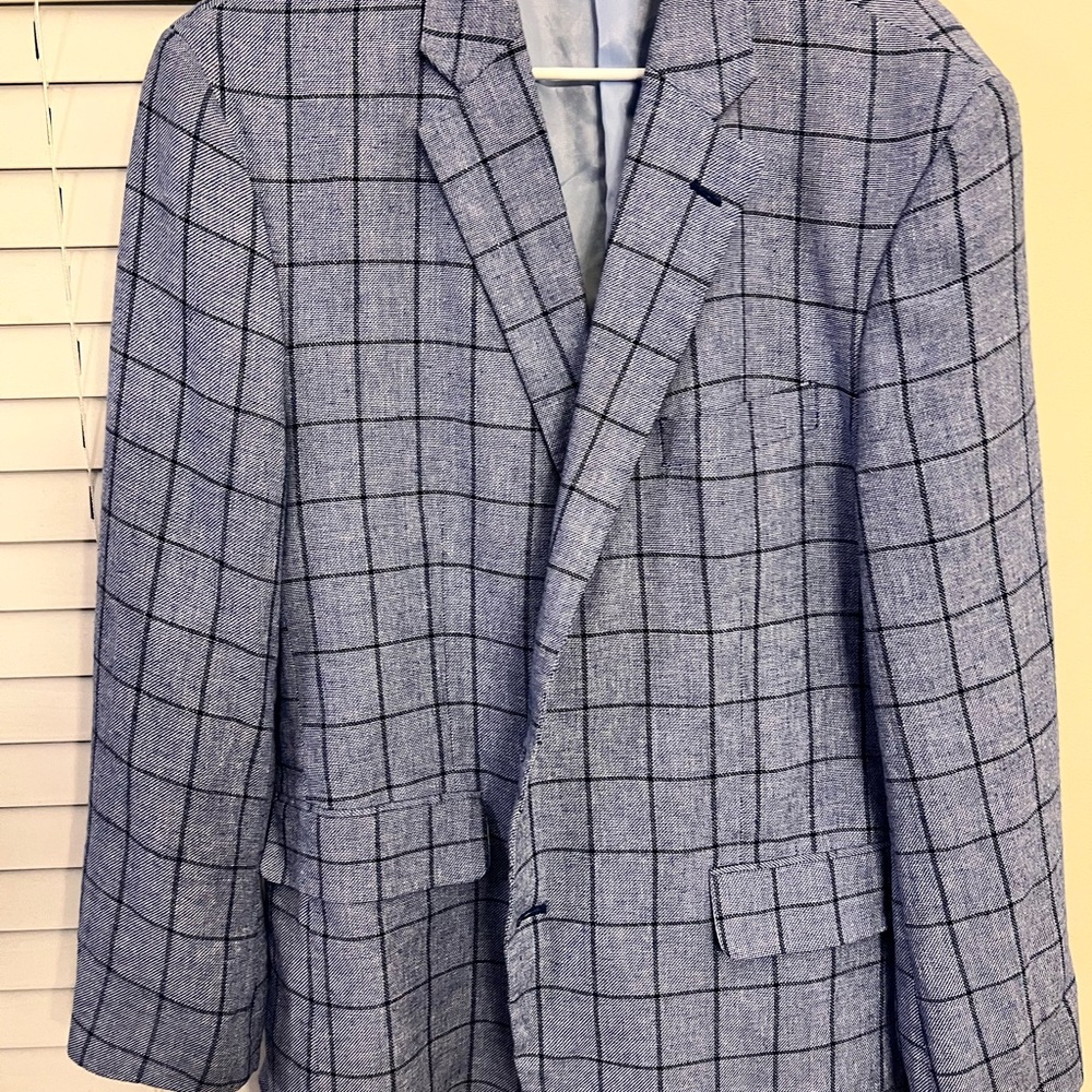 Stafford Blue Windowpane Sport Coat